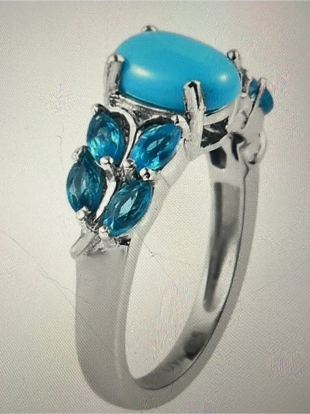 Sleeping Beauty Turquoise & Blue Apatite Band Ring